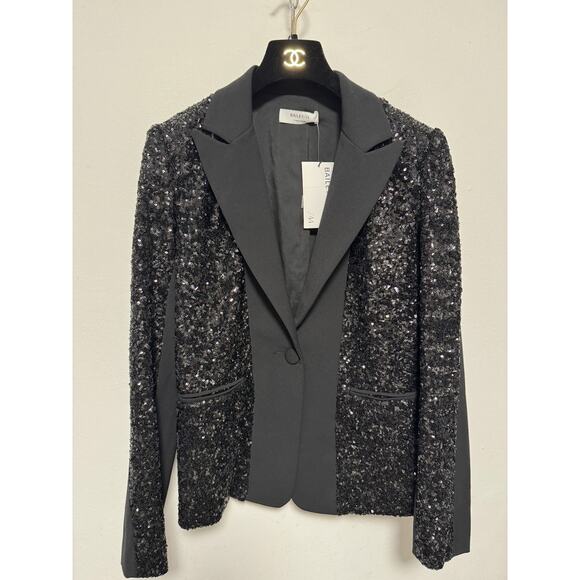 Bailey 44 Blazer Womens 2 Black Brooke Sequin Single Button Evening 410-5435 - Picture 2 of 13